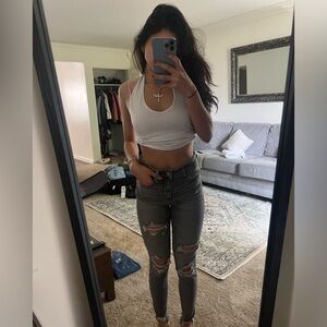 American eagle grey skinny jeans